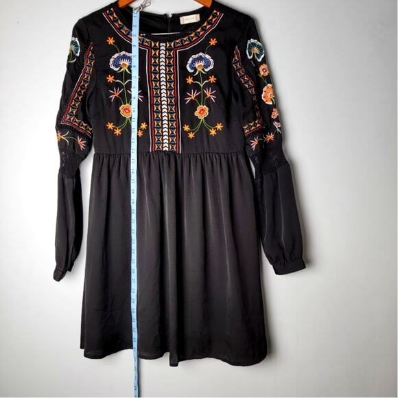 Altar’d State Black Embroidered Dress S Whimsygoth Witchy Boho Festival Cottage - Picture 2 of 10